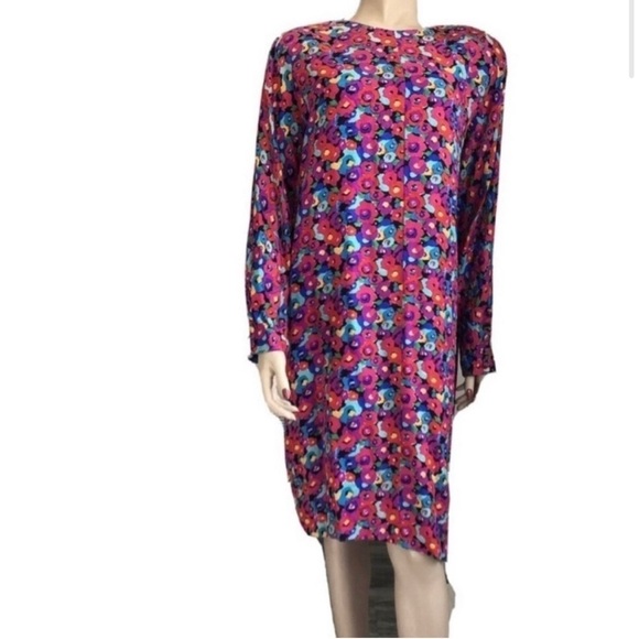Cariline Dresses & Skirts - Vintage Carolyne Barton multi color long sleeve dress